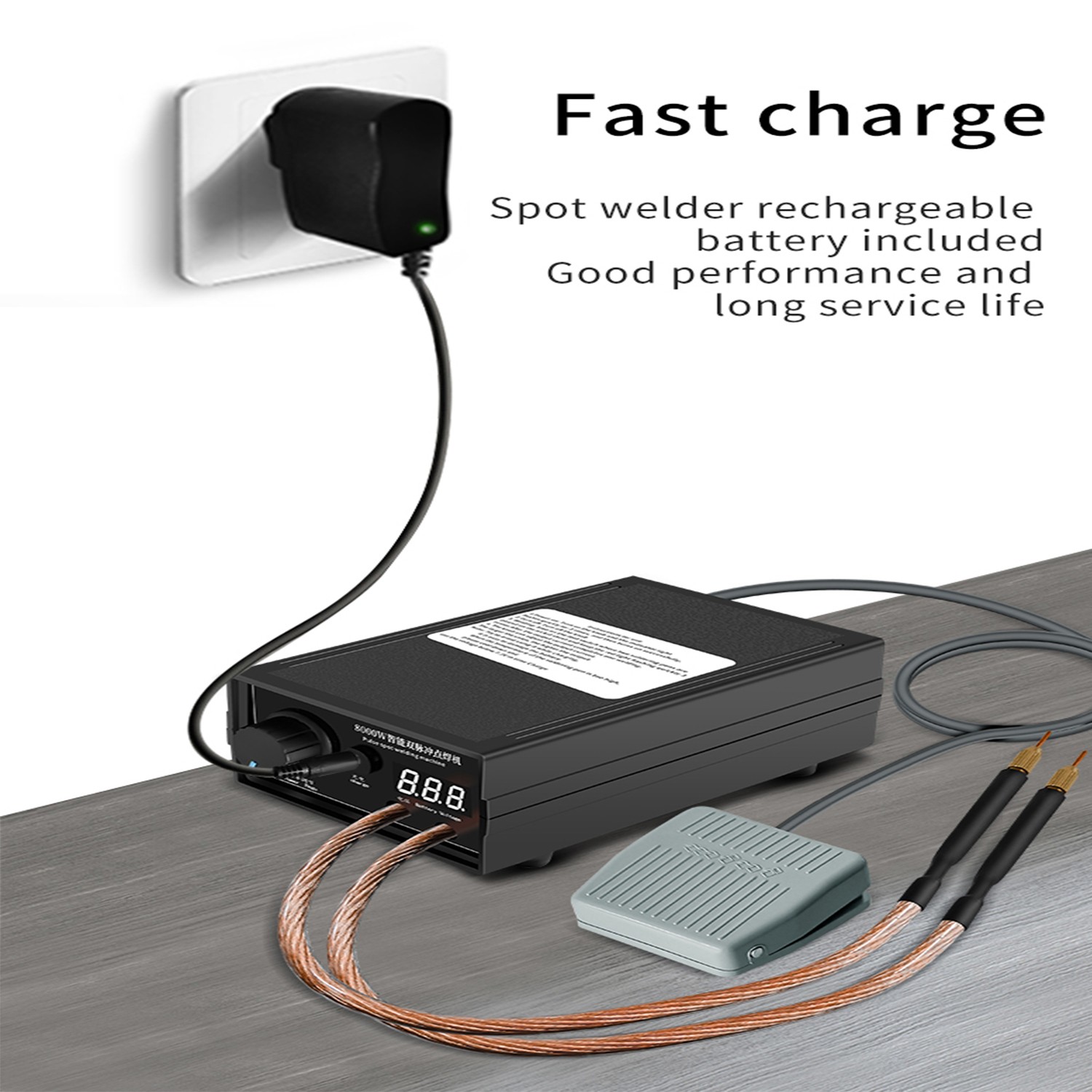 For 18650 Li-ion Battery Pack 8000W Mini Spot Welder Nickel Strip Welding Tool #
