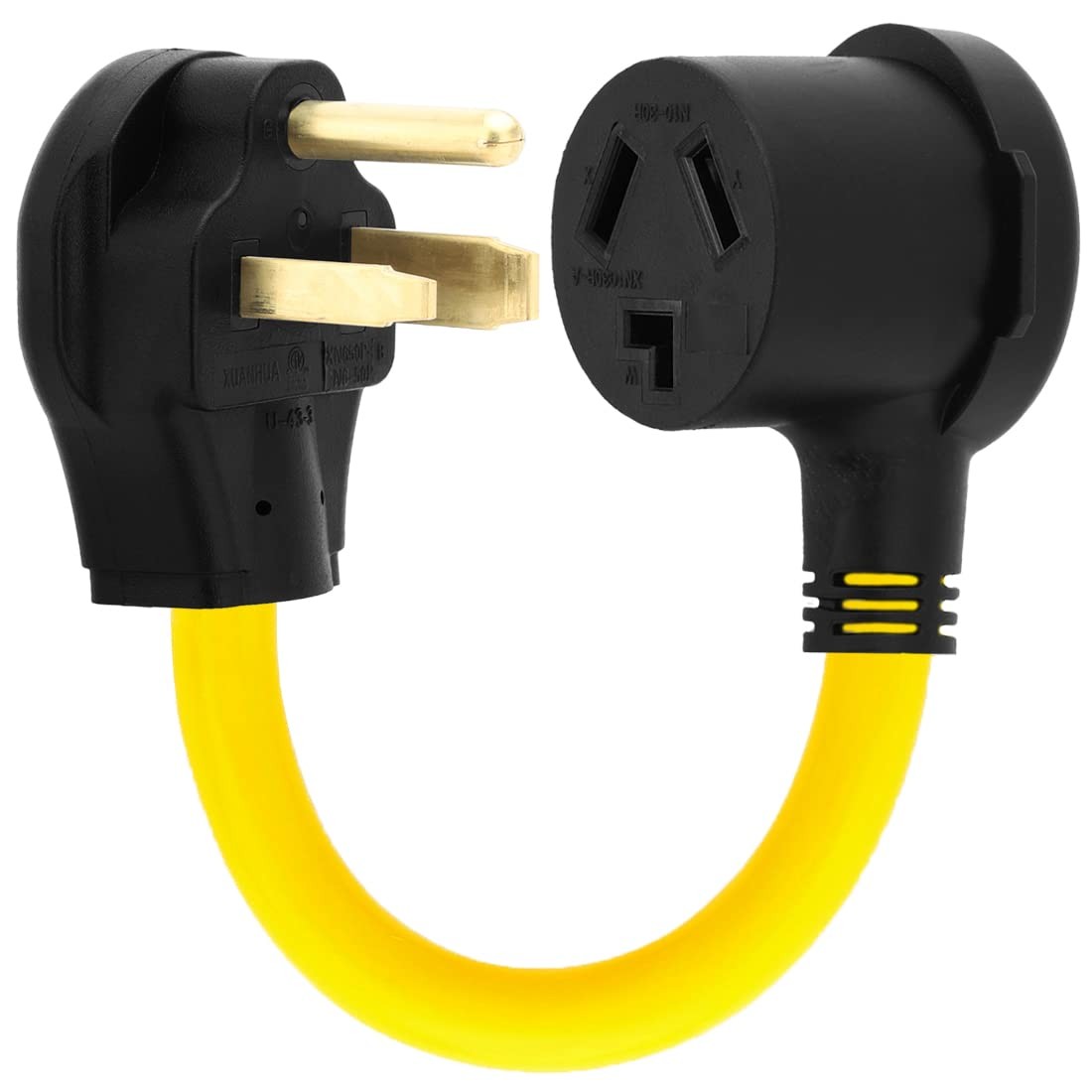 1Ft NEMA 6-50P to 10-30R STW 10AWG Welder Dryer Adapter Cord Yellow+Black