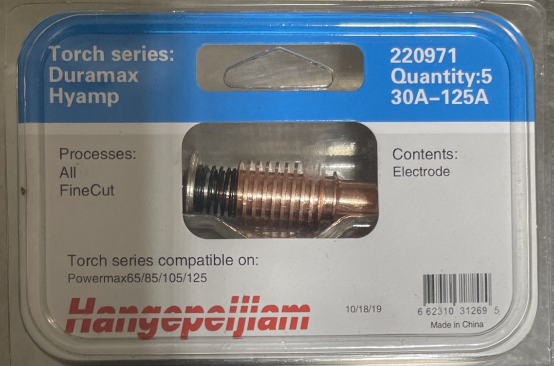 Genuine Hypertherm 220971 30 A – 125A Electrodes