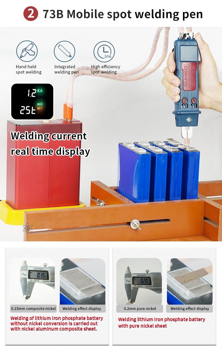 Storage Capacity Spot Welding Machine 12KW Battery Welder Spot Welder 801D