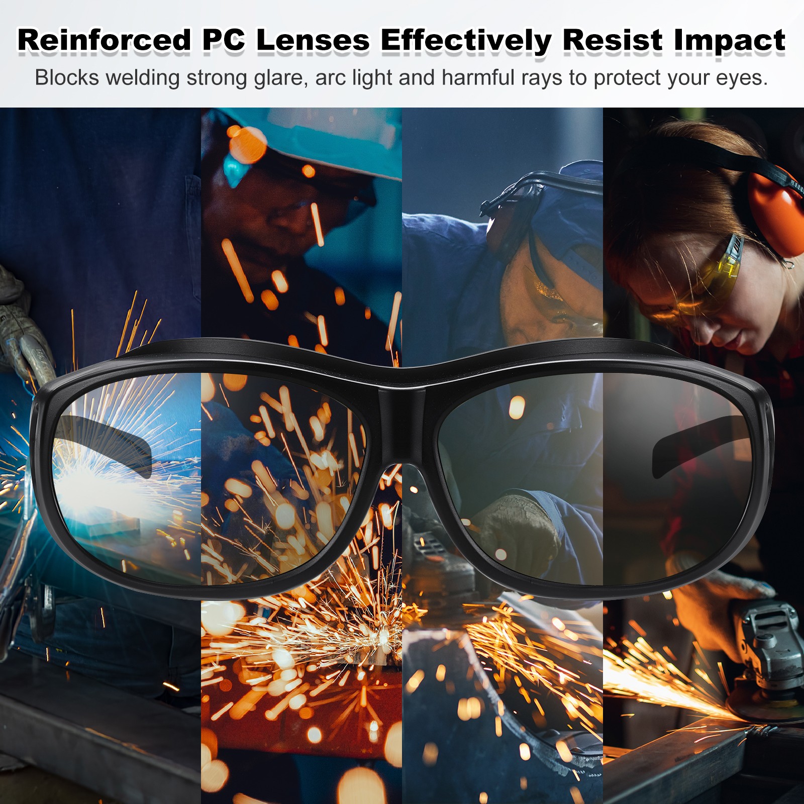 Welding Safety Glasses IR Shade 9 Protective Glasses Wrap-Around Lens with Box