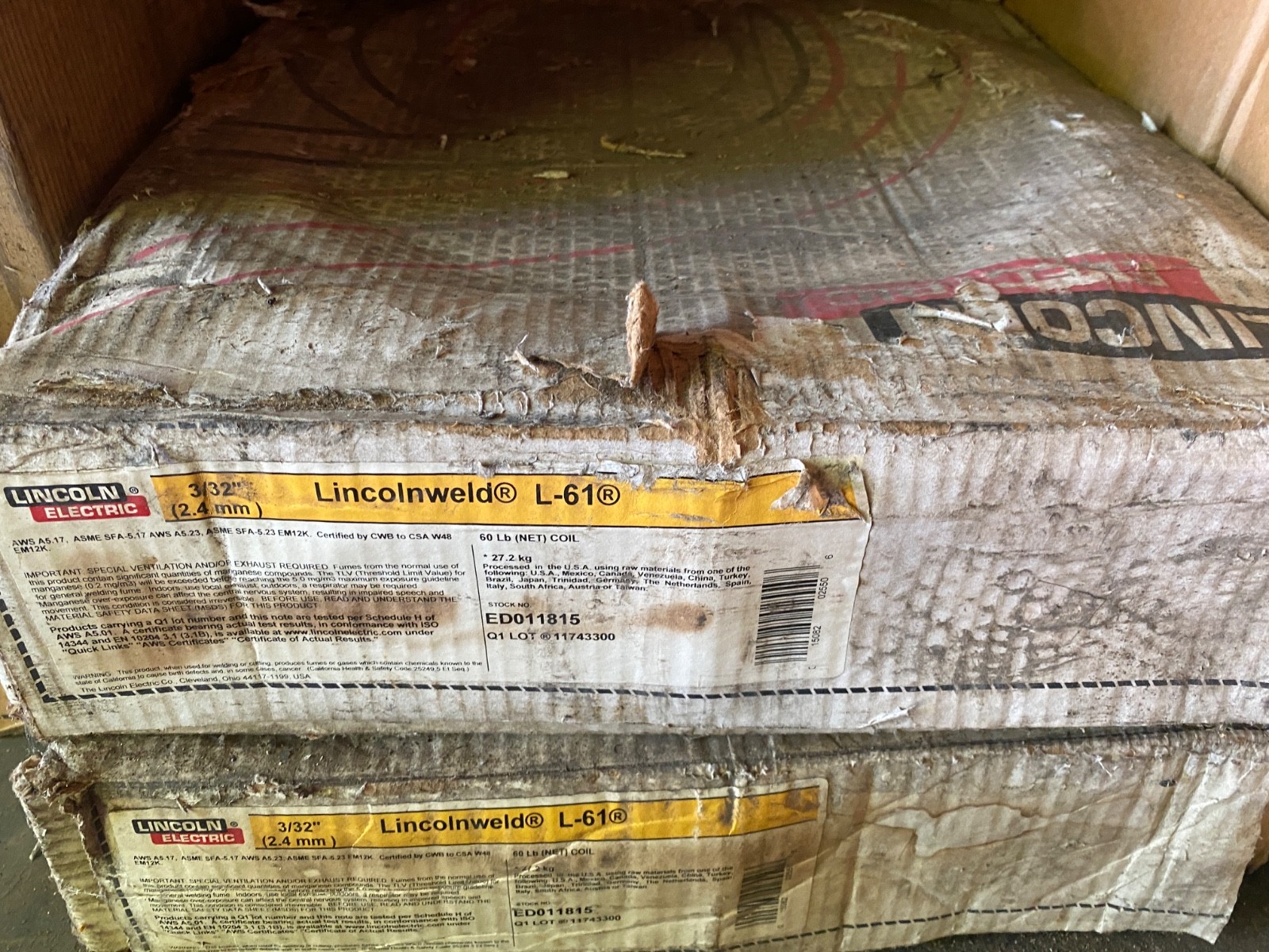 3/32″ LINCOLNWELD L-61 Welding Wire, 14″ Spool 60lbs.
