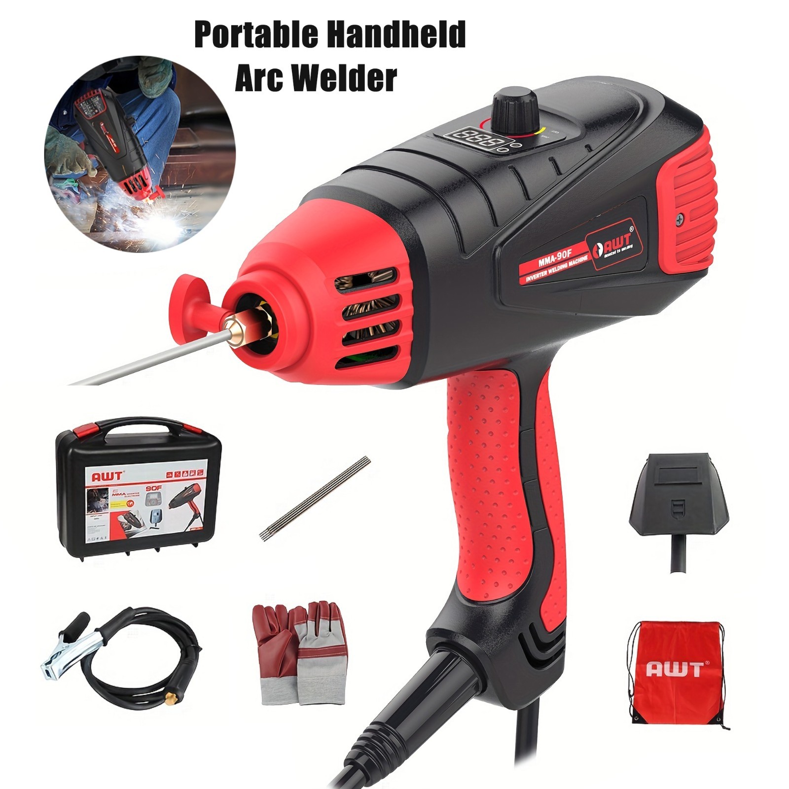 Portable 110V IGBT Inverter ARC Stick MMA Welder, Mini Handheld Welding Machine