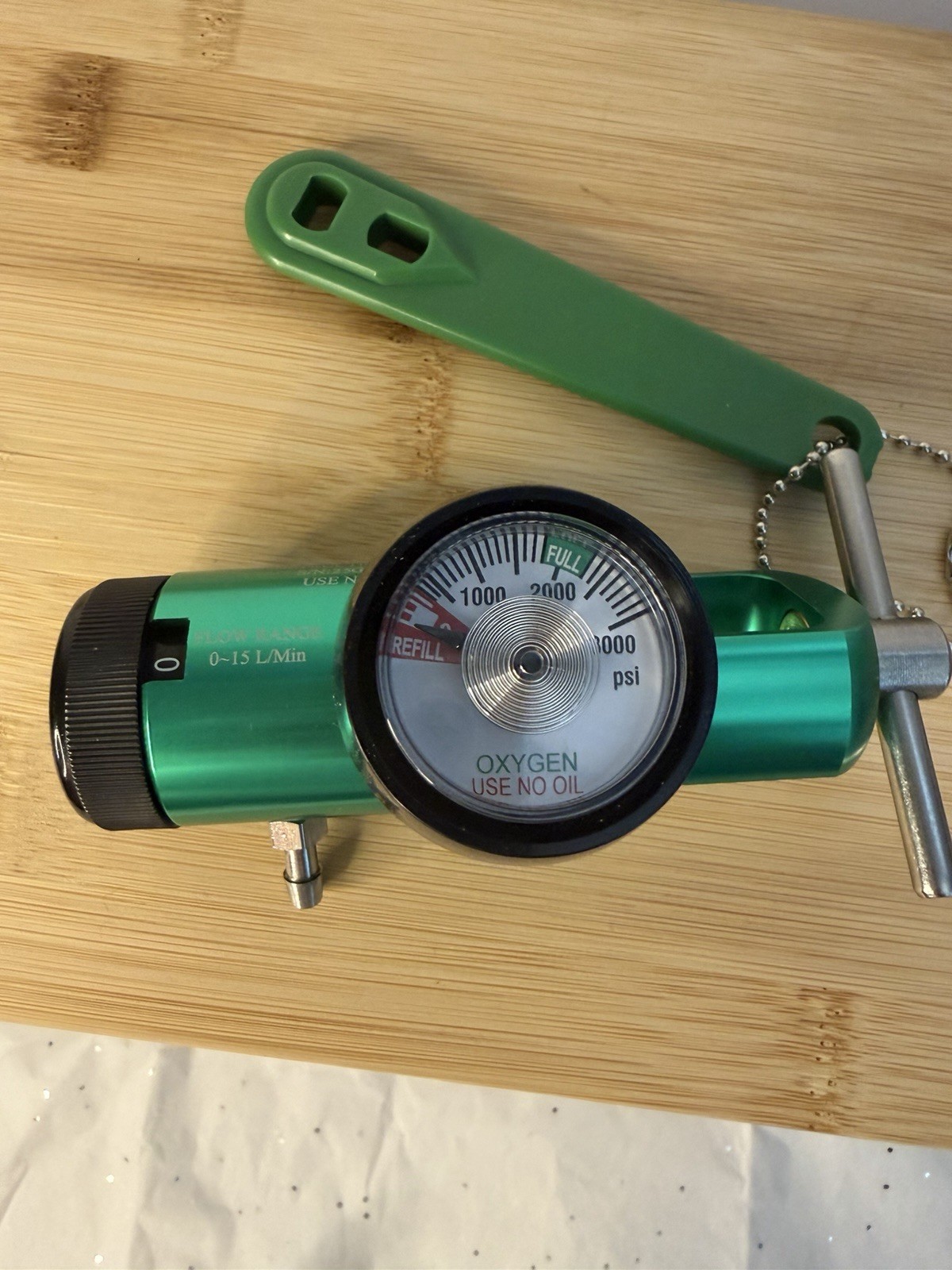 Brass Integral 50 PSI Oxygen Regulator CGA-870 0-15 LPM Medical O2 w/ Manual
