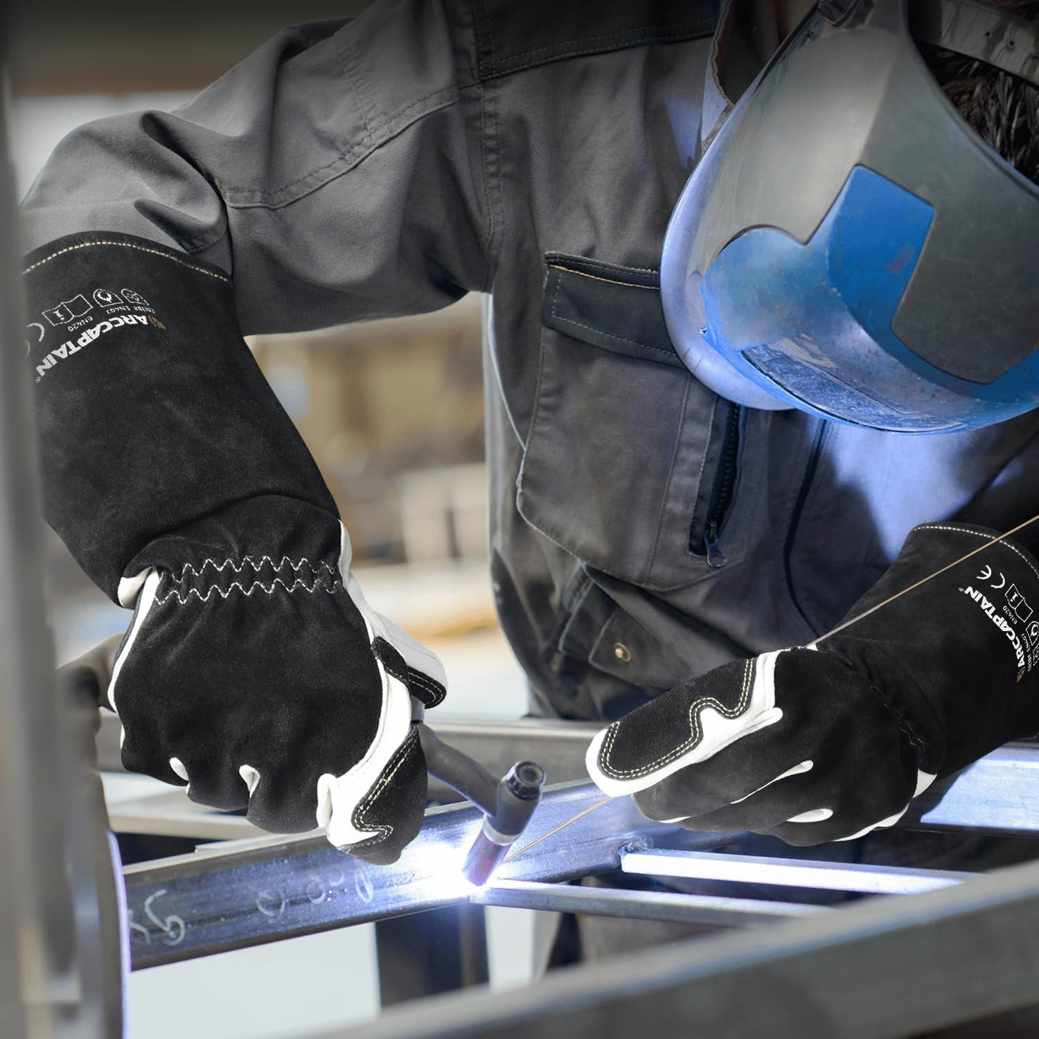 ARCCAPTAIN TIG Welding Gloves Goatskin Leather Flexible Durable Work Protection