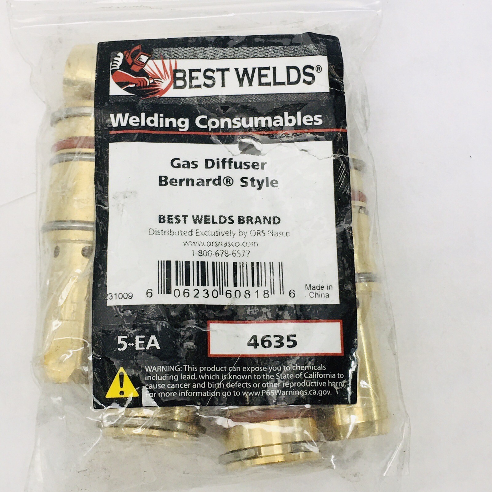 (PACK OF 5) BEST WELDS GAS DIFFUSER BERNARD STYLE 4635