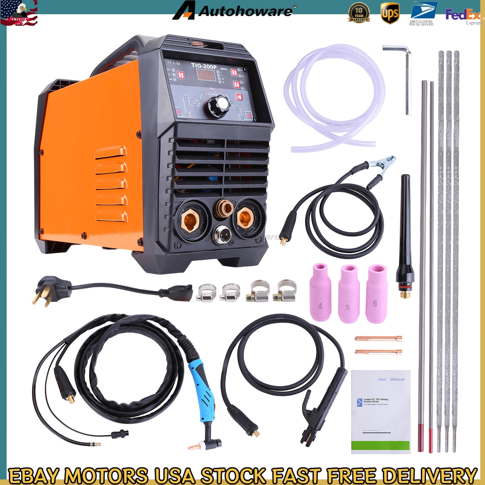 Aluminum HF TIG Welder 2T/4T TIG200P 200A Stick/MMA/ IGBT Pulse Welding Machine