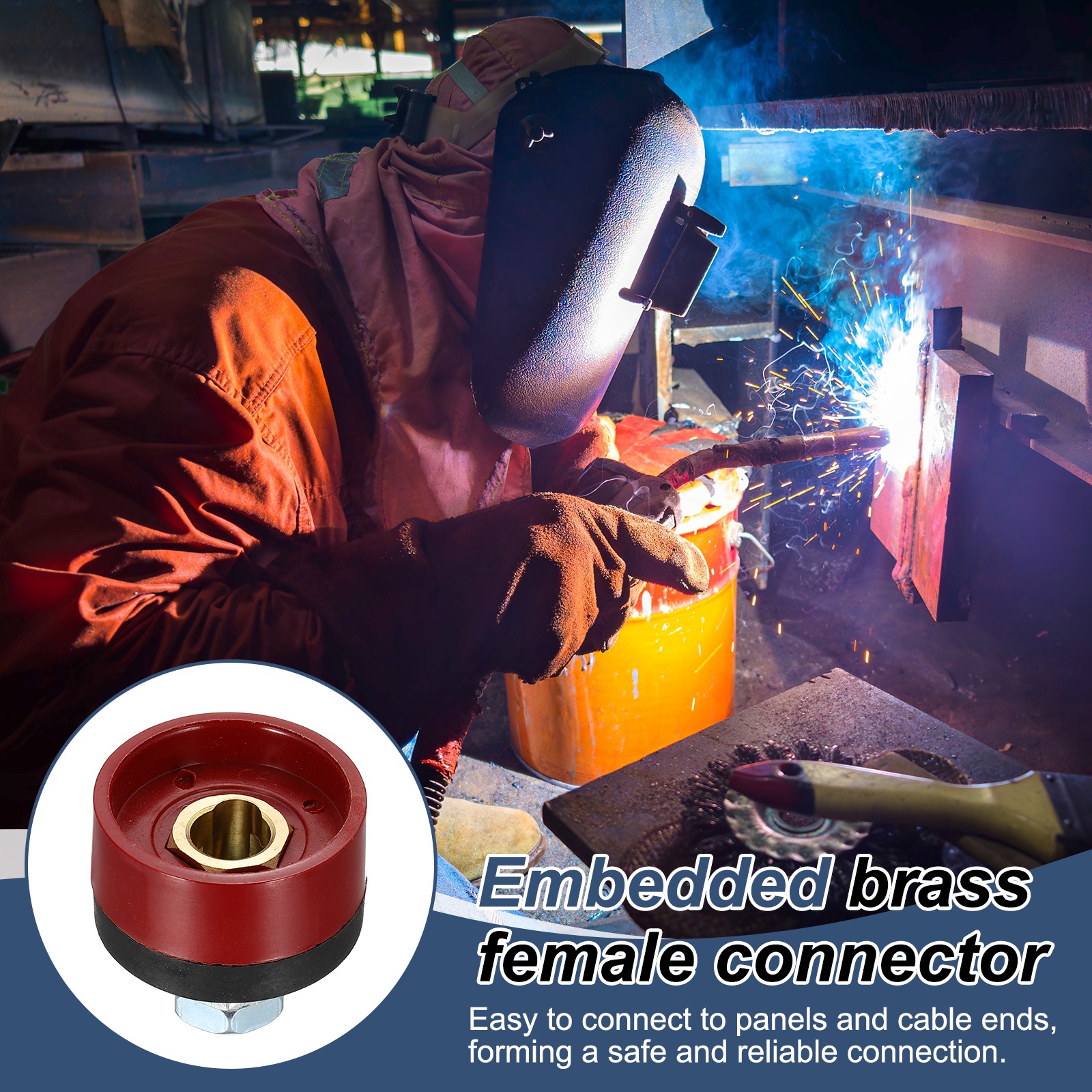 Welding Cables Panel Connector Socket DKJ10-25 Red