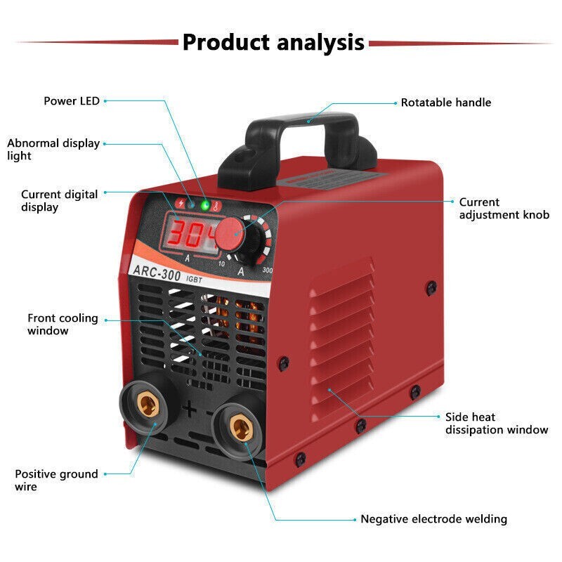 1X ARC-300 Portable Mini Electric Welding Machine IGBT Inverter Welder 110V
