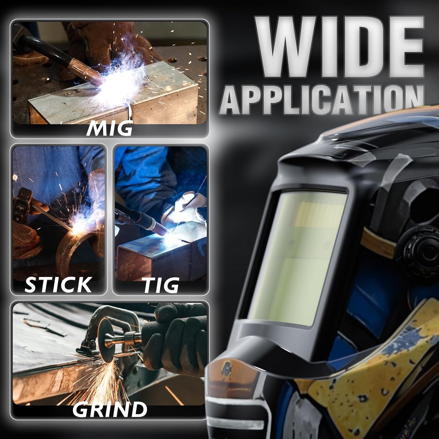 YESWELDER Auto Darkening Welding Helmet True Color Solar Powered TIG MIG ARC