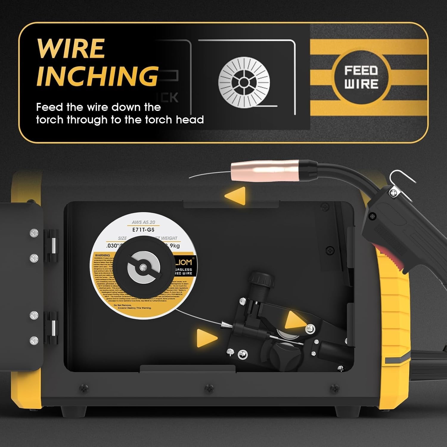 135A Gasless MIG Welder with LCD Display – 3-in-1 Welding Machine 110V