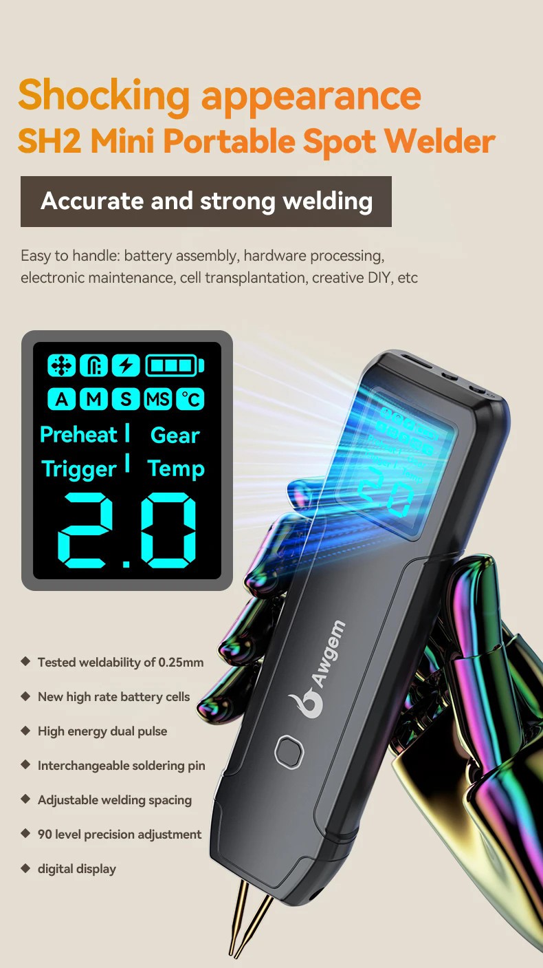 Portable Spot Welder Handheld Welding Machine 18650 Battery Pack / Nickel Strip