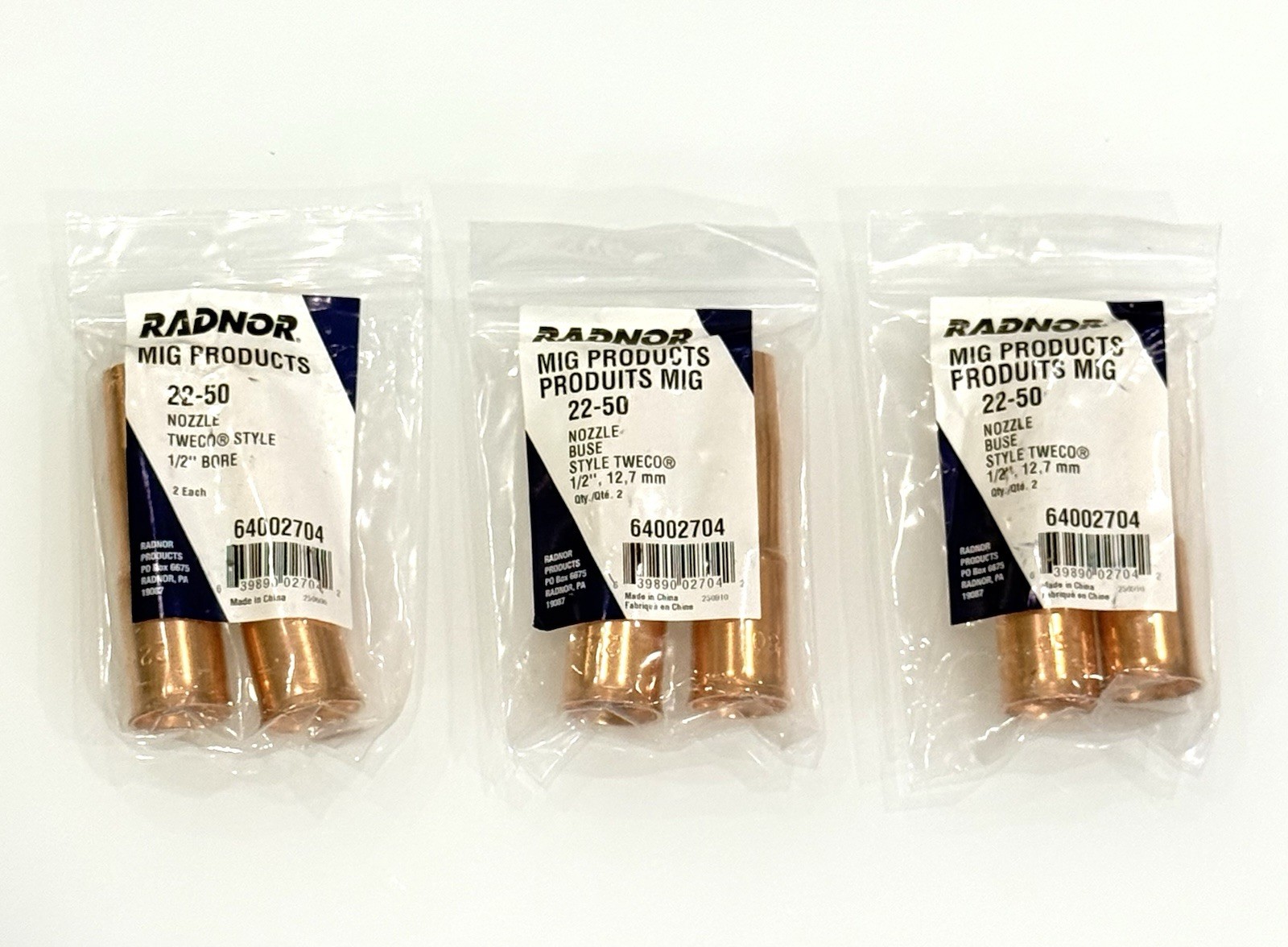 RADNOR NOZZLE BUSE,STYLE TWECO 1/2″ , 12,7 MM 22-50. 6 PCS