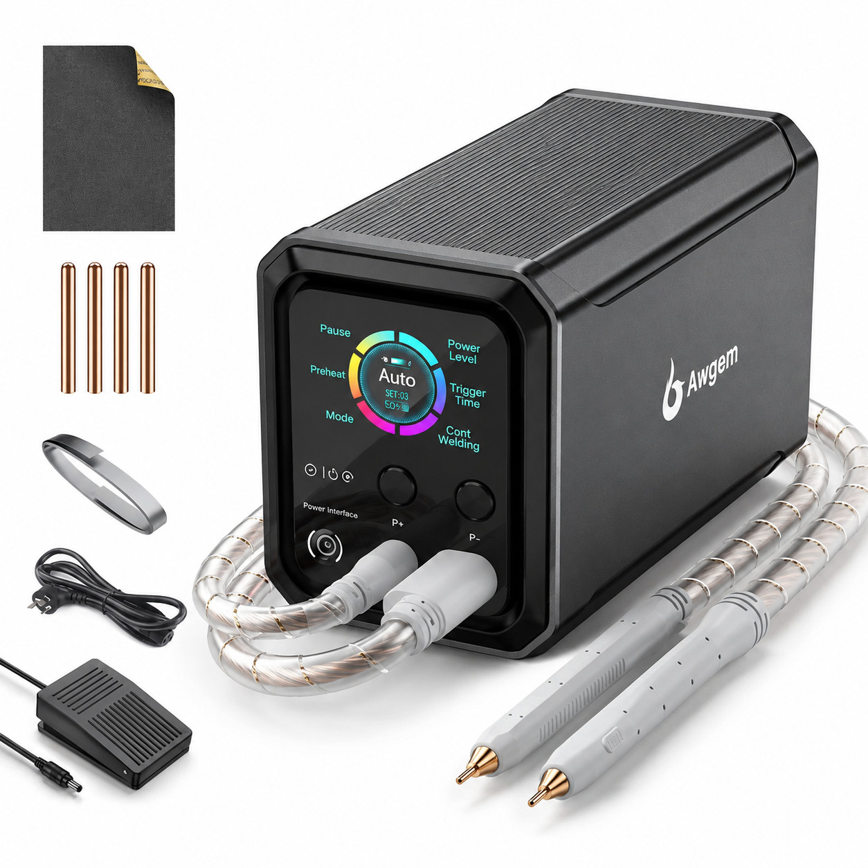Awgem SF2k Capacitor Spot Welder 99 Gears Auto/Manual/Foot for 18650 Battery DIY