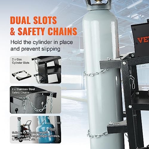 3 Tier 400lb Welding Cart with Tank Chains Swivel Casters