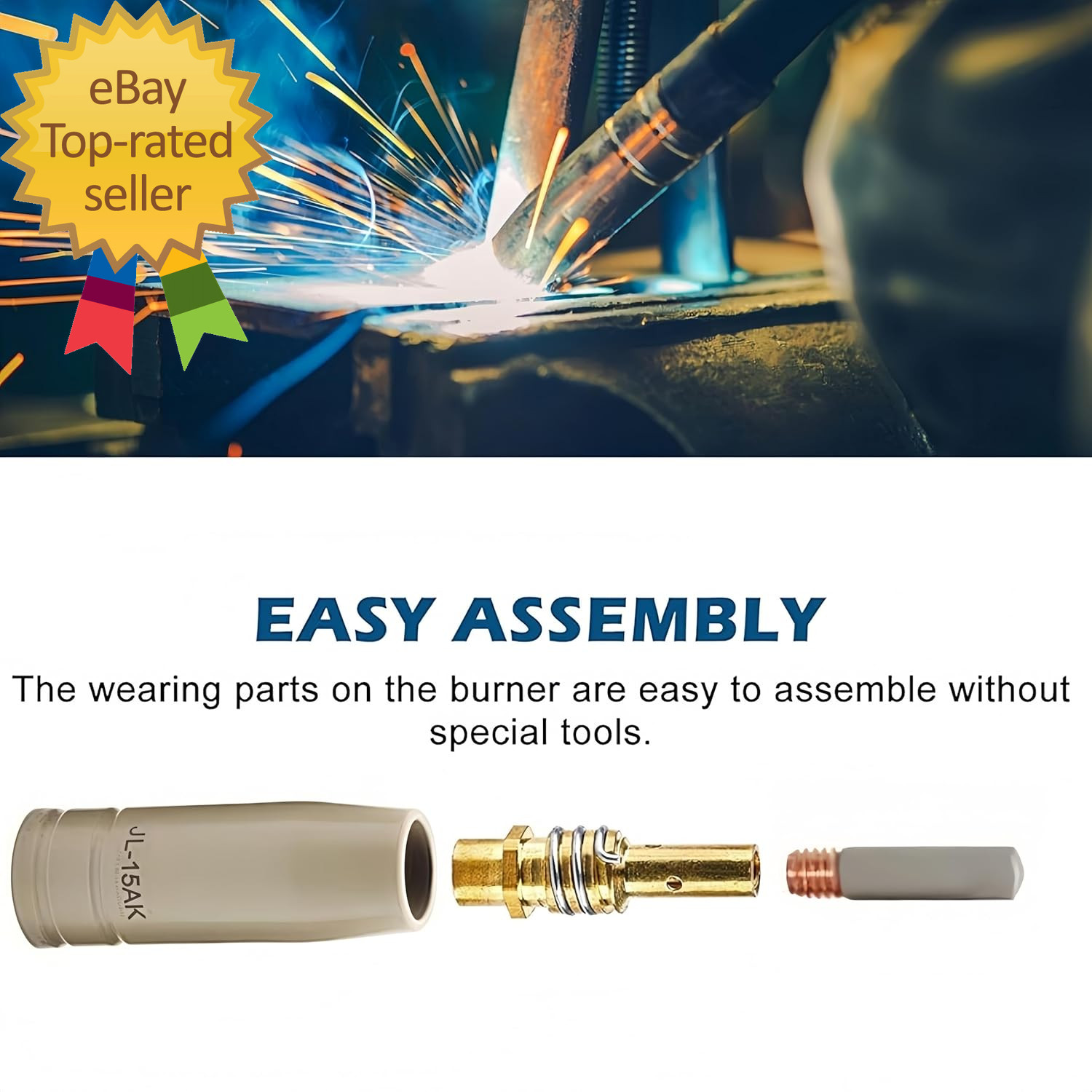 14Pcs Mig Welding Nozzle Tips 030″ with Non-Stick Coating;Ceramic Welding Nozzle