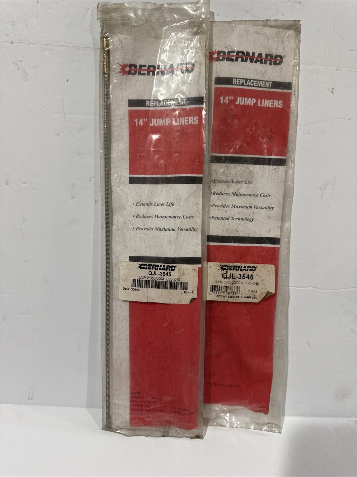Bernard QJL-3545 Jump Liner MIG welding guns Two Count NOS