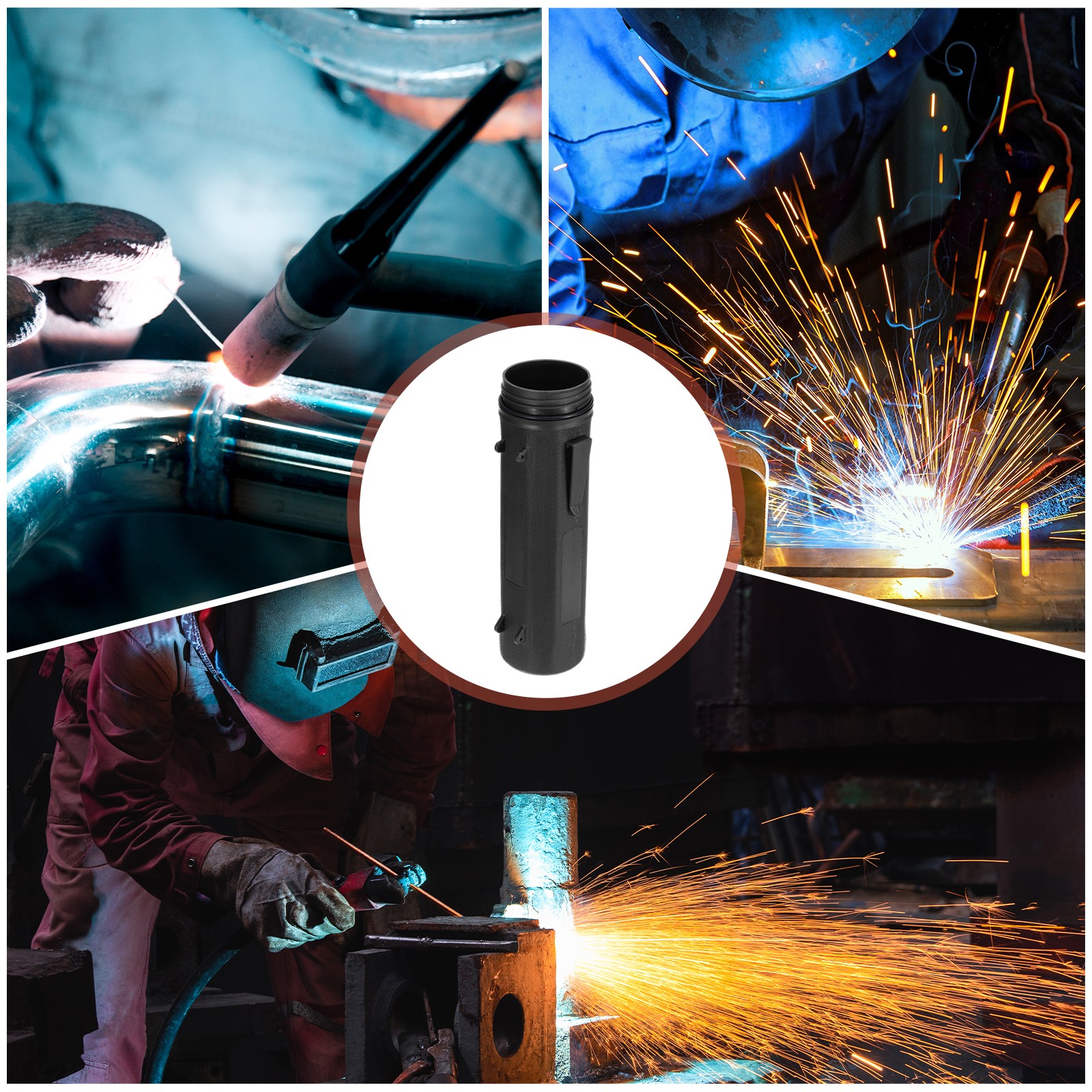 4 Pcs Welding Rod Storage Tube 14.5 Inch Electrode Container Black,Blue