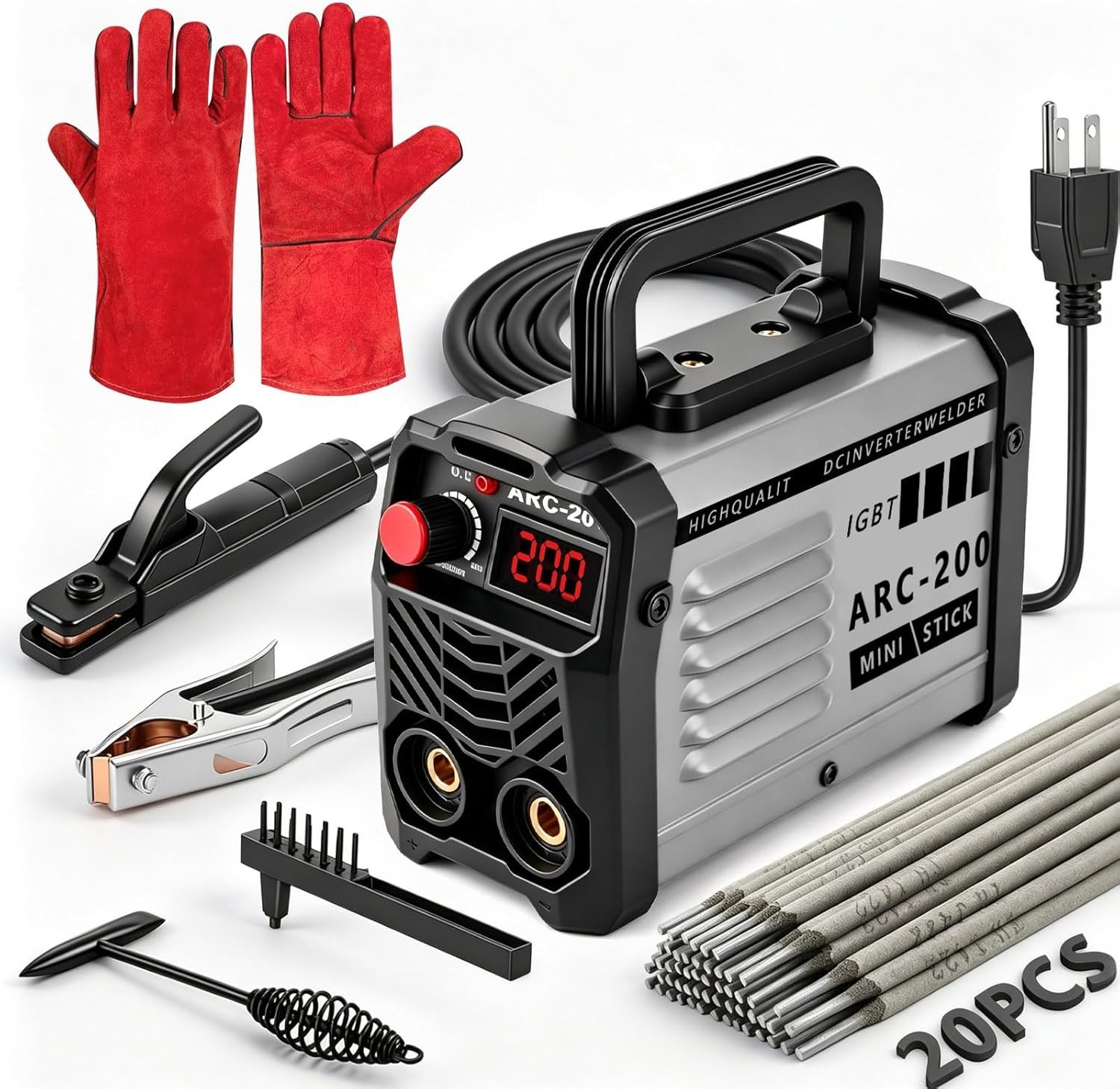200Amp 20PCS Rods Stick Welder, Super MINI Portable Welding Machine | IGBT Inver