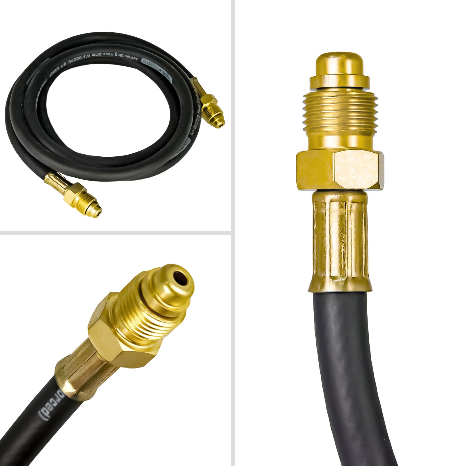 0-4500PSI Argon CO2 Flow Meter Welding Regulator Welder Gauge Gas+6.6FT Hose