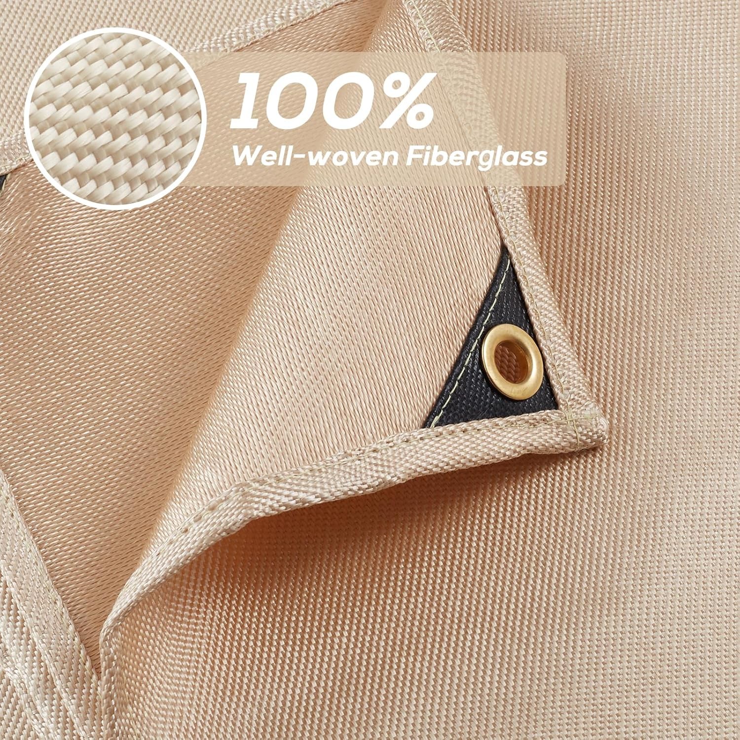 Manta Soldadura Fibra Vidrio Resistente Calor Ojales 4x6ft 2Pack