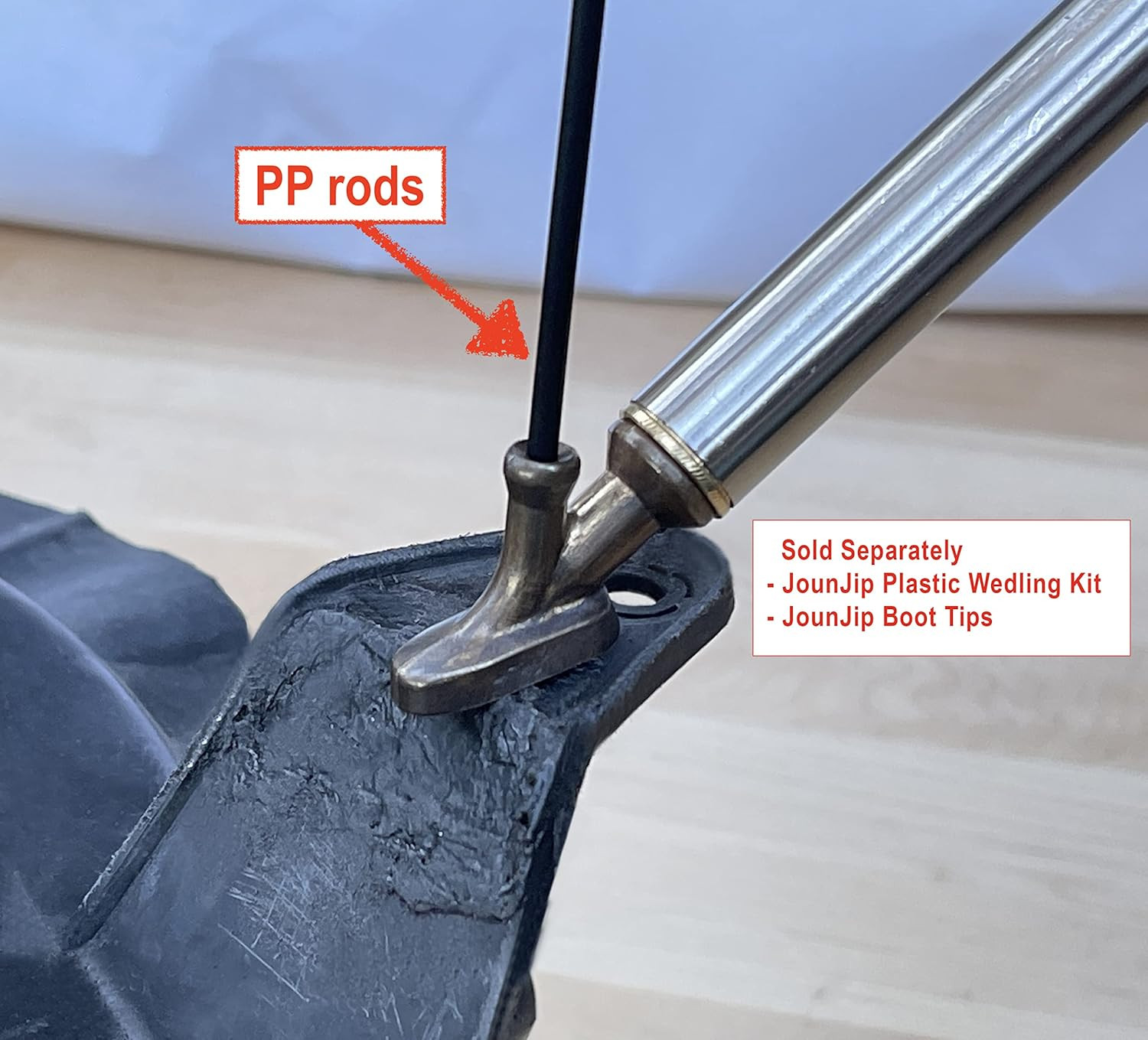 JOUNJIP 40Pcs Polypropylene (PP) Plastic Welding Rods – 1/8 Inch Diameter (3Mm)