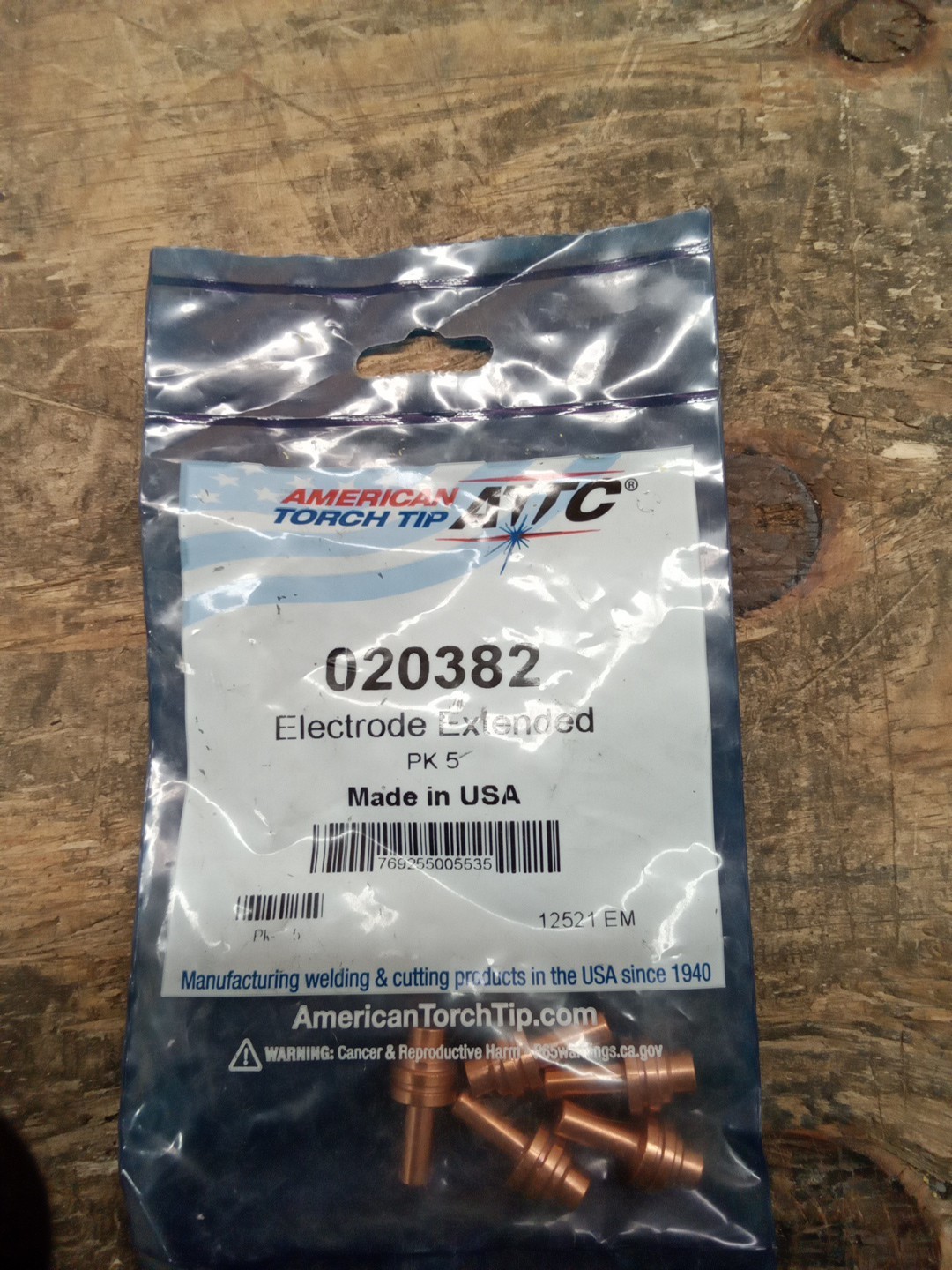 American Torch Tip 020382 Hypertherm Plasma Cutting Electrode Pk5