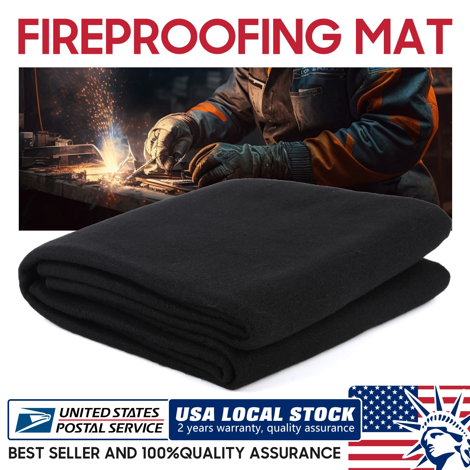 40″x40″x3mm Welding Blanket Flame Retardant Protective Gear for Mig Tig Arc