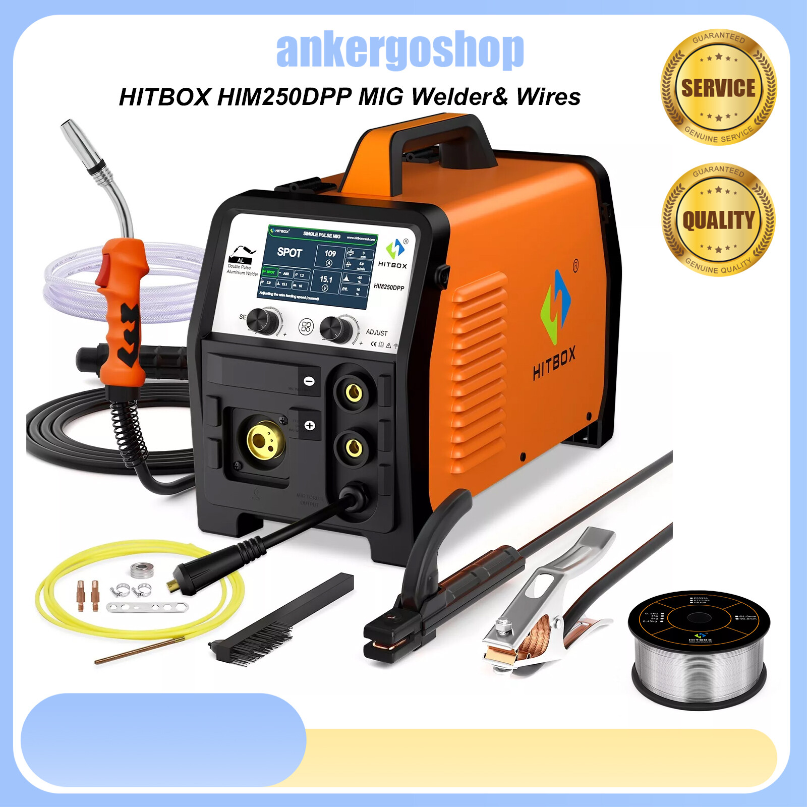 110/220V 200A 7in1 MIG Welder for Aluminum and Steel,Pulse MIG/TIG/MMA&Alu Wire