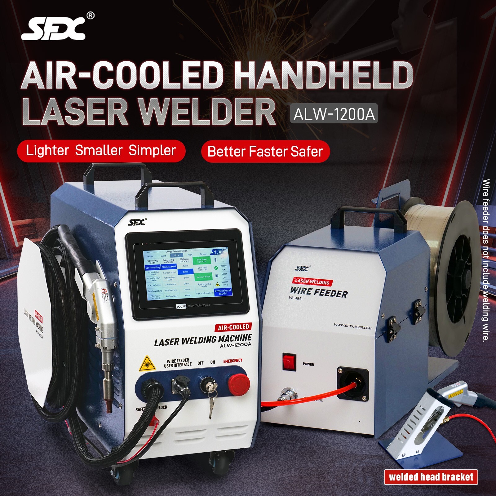 USED SFX 1200W Handheld Laser Welder Air-Cooled Multi-Material Welding&Cleaning