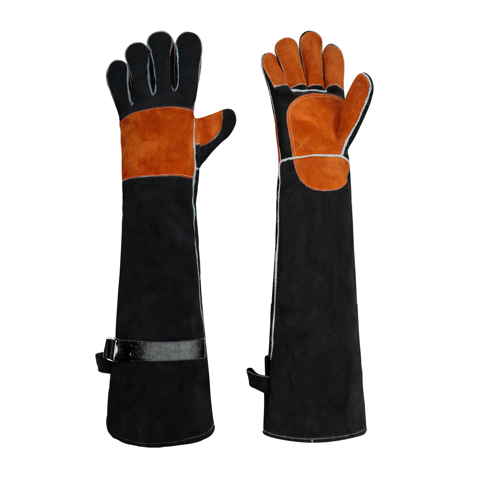 Leather Welding Sleeves,Work Gloves with Palm Reinforcements,Bite Proof for A…