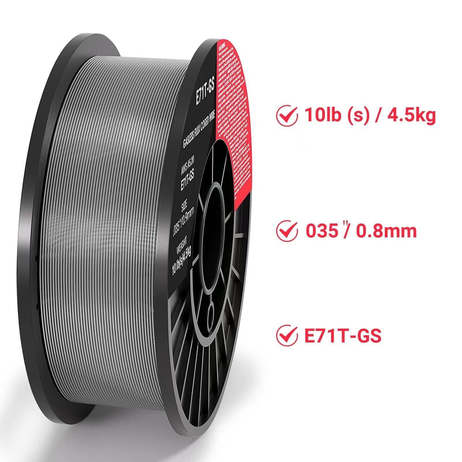 Jimm Flux Core Mig Wire Mild Steel E71TGS 0.035-Inch 10 LB Spool