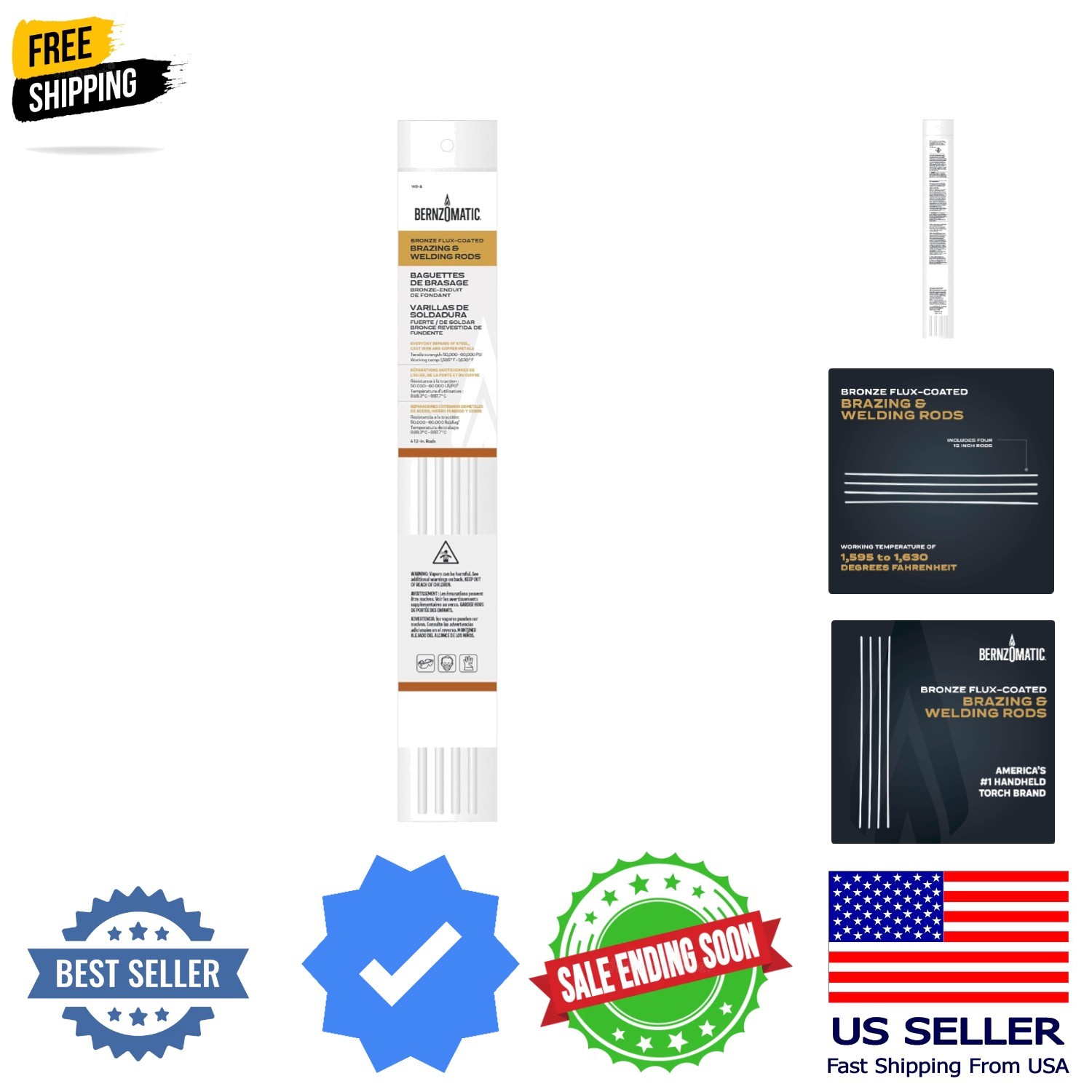 Bronze Flux-Coated Brazing and Welding Rods – Four 12 inch Rods for Everyday …