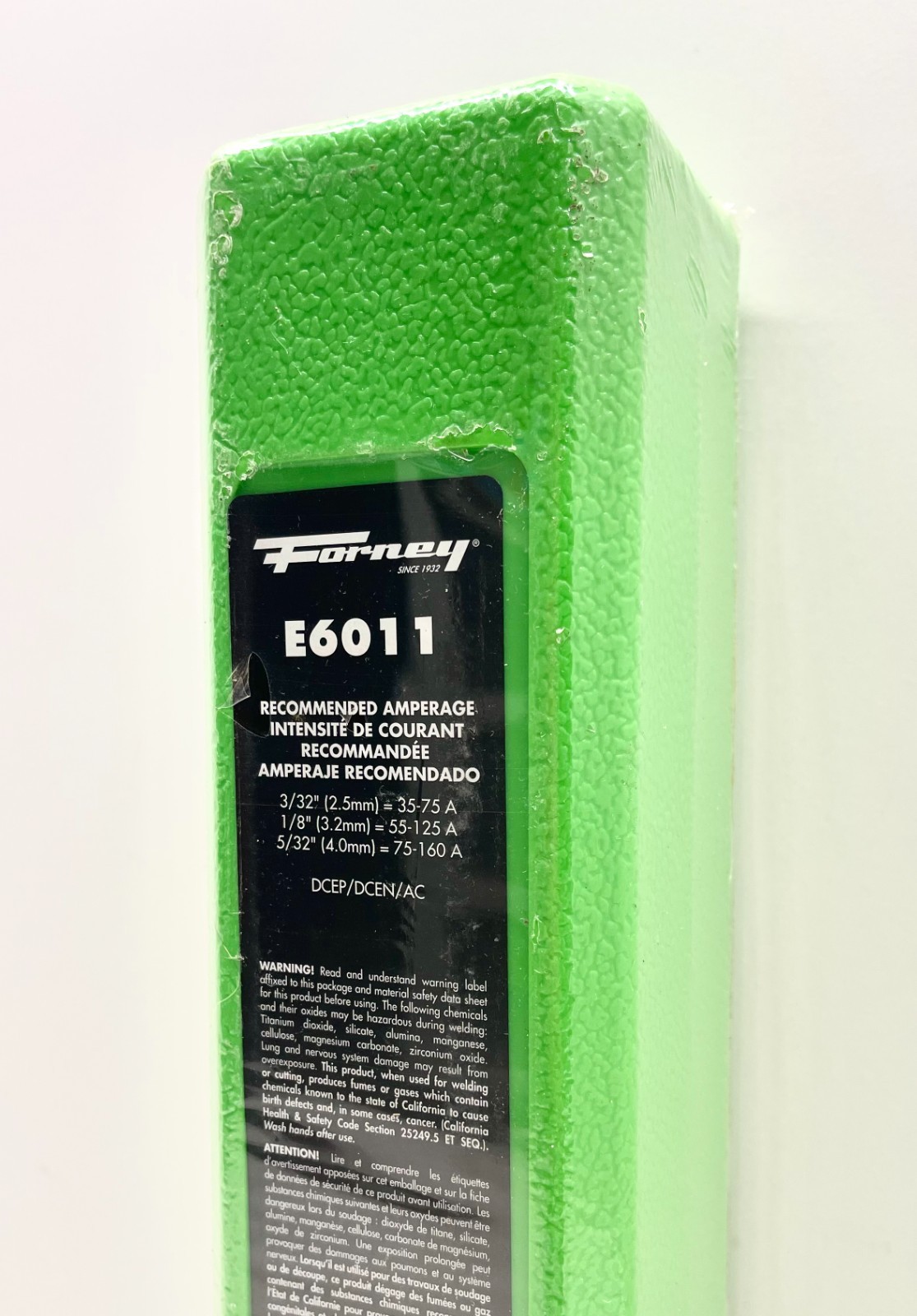 NEW – Forney 5/32 in. E6011 Mild Steel Welding Electrodes, 10lbs, 31310