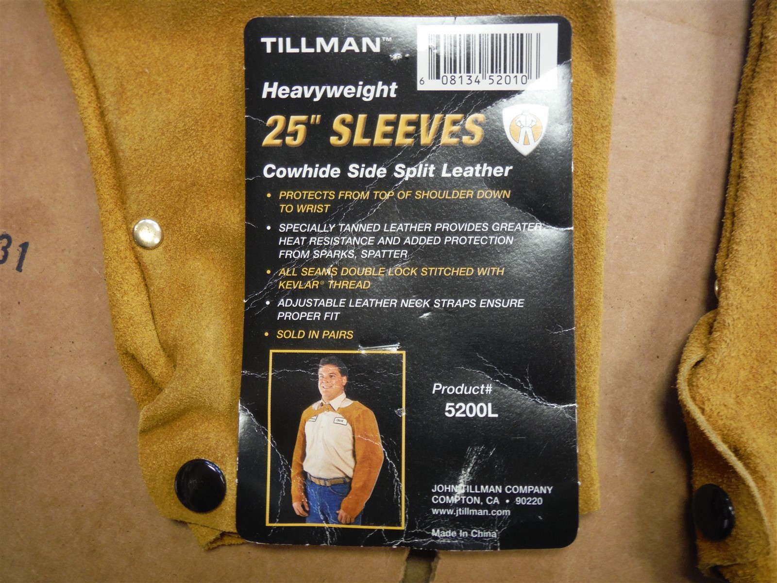 Tillman 5200L 25″ Cowhide Side Split Leather Welding Sleeves Pair *BW4