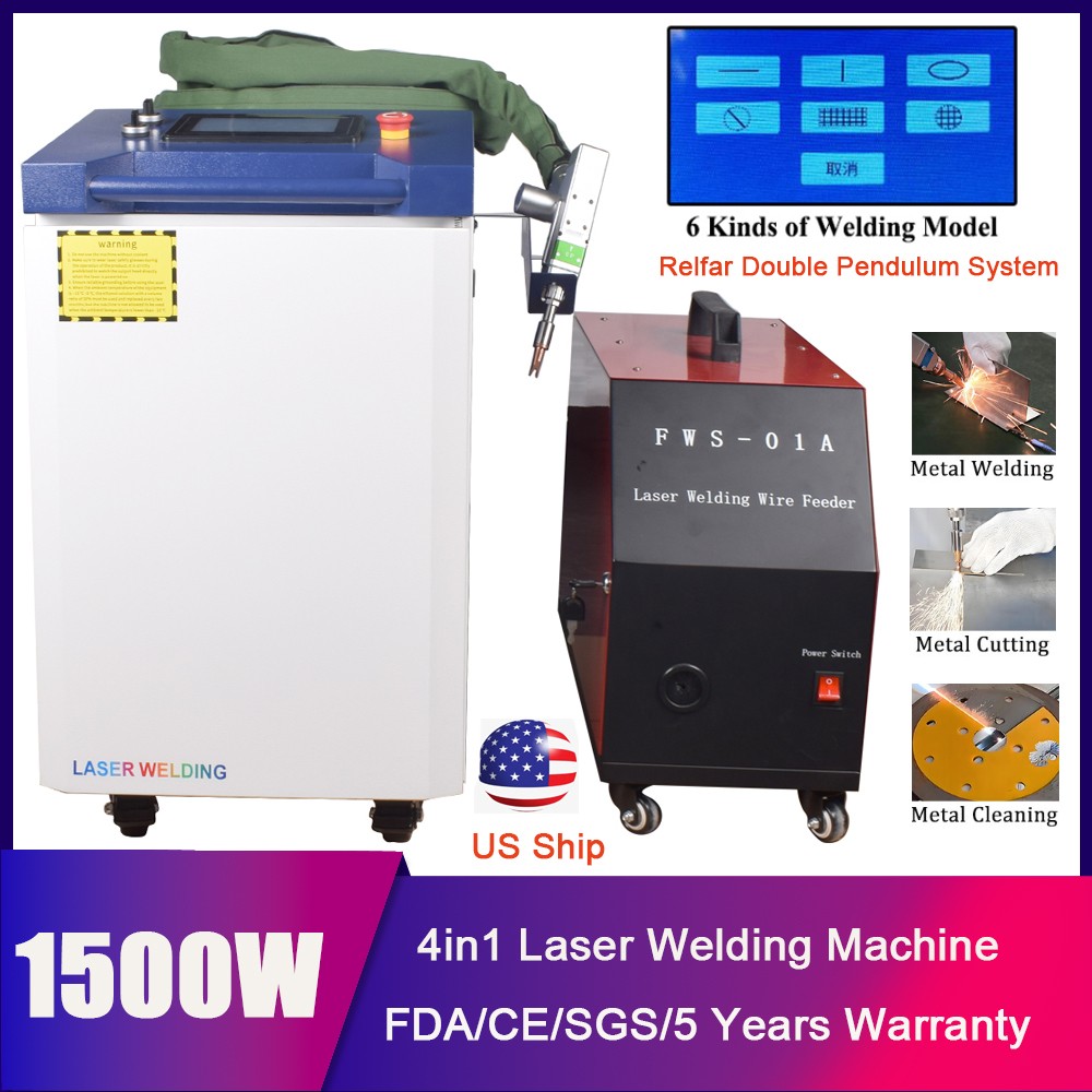 Raycus 1500W Handheld Laser Welding Cutting Cleaning Machine Double Pendulum US