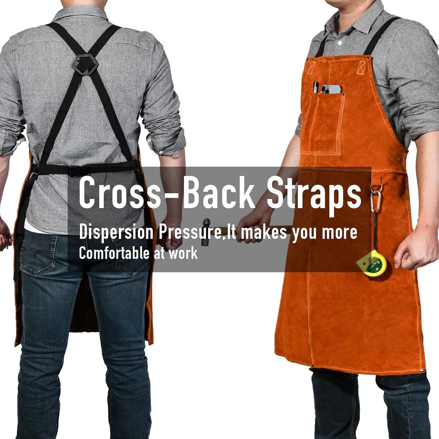 Leather Welding Apron – Heat & Flame Resistant, 24″x36″ for Men & Women