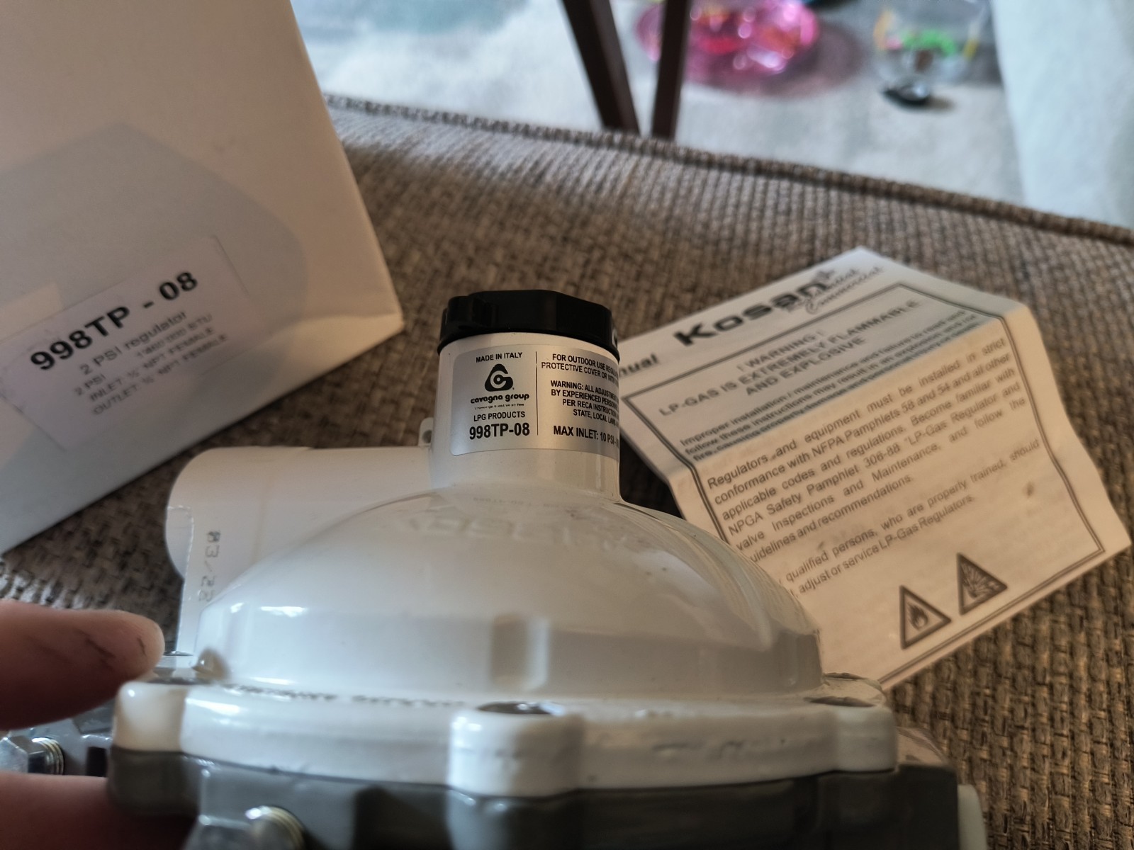 KOSAN 998TP-08 1/2″ NPT x 1/2″ NPT 2 PSI 1.46M BTU PROPANE REGULATOR NEW Cavagna