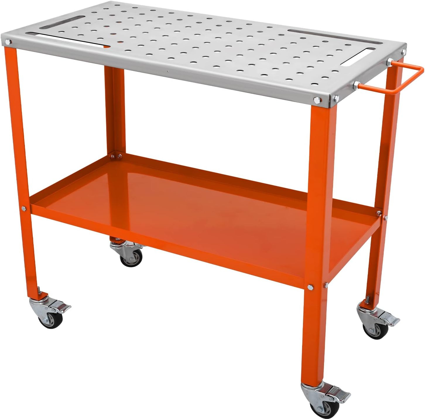 Welding Table 36″X18″, 1200Lbs Load Capacity Steel Welding Workbench Table on Wh