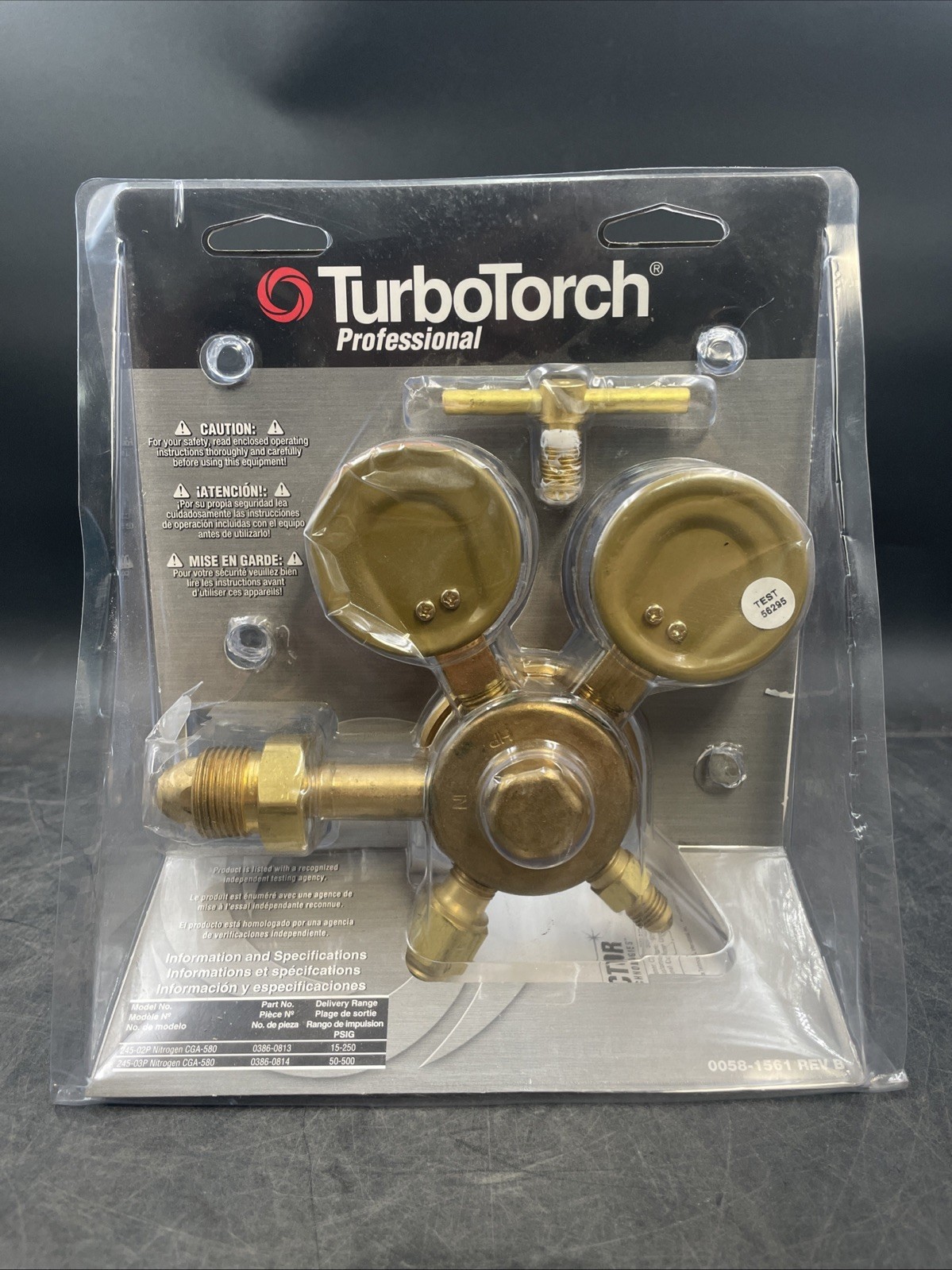 Turbotorch 0386-0813 Gas Regulator, Single Stage, Cga-580, 2 To 250 Psi (NEW)