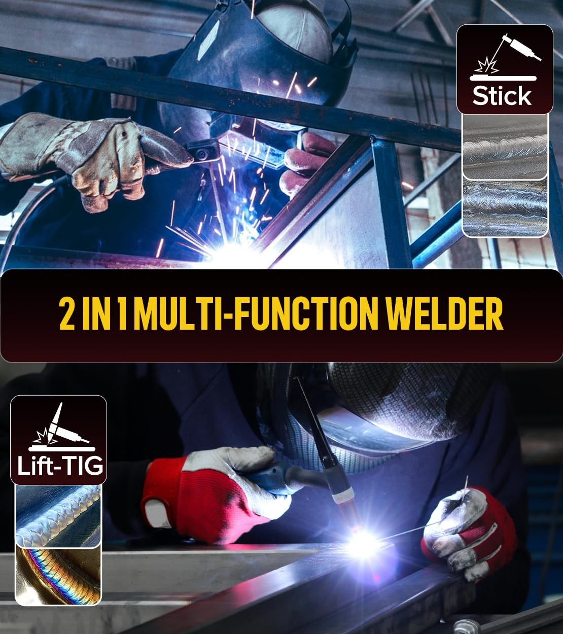 HONE Stick Welder 110v, Upgraded 205Amp Mini Welding Machine with Lift Red