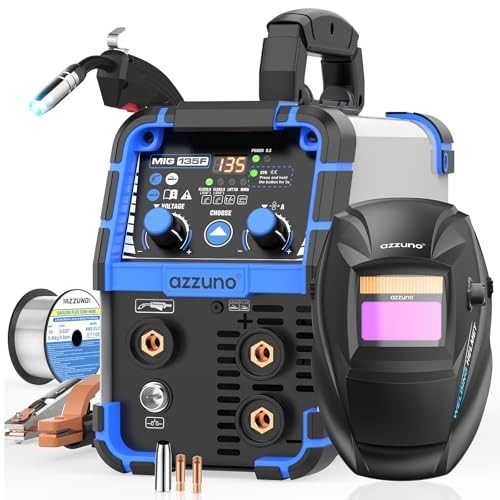 AZZUNO MIG Welder 135A 110V, 3 in 1 Flux Core Gasless MIG Welder/Lift TIG/Stick