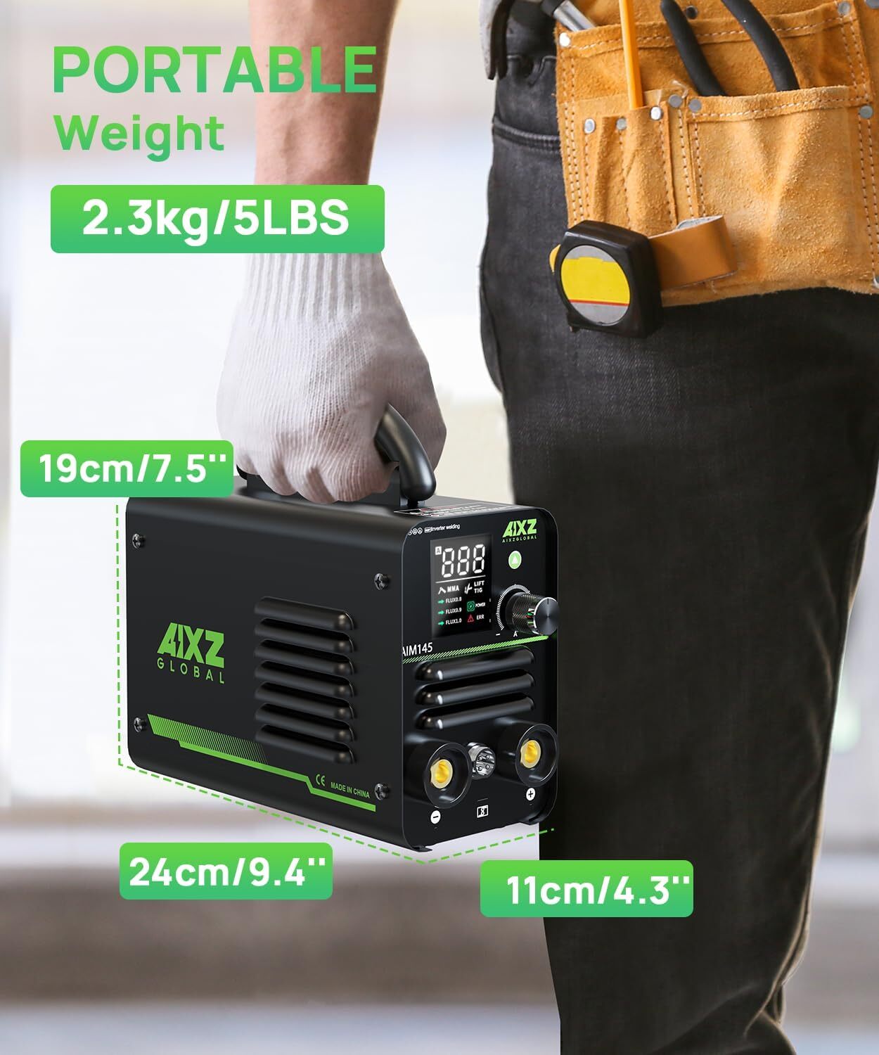 145A Stick Welder, 3in1 MMA/Spool Gun/LIFT TIG ARC Mini Welding Machine 110V USA