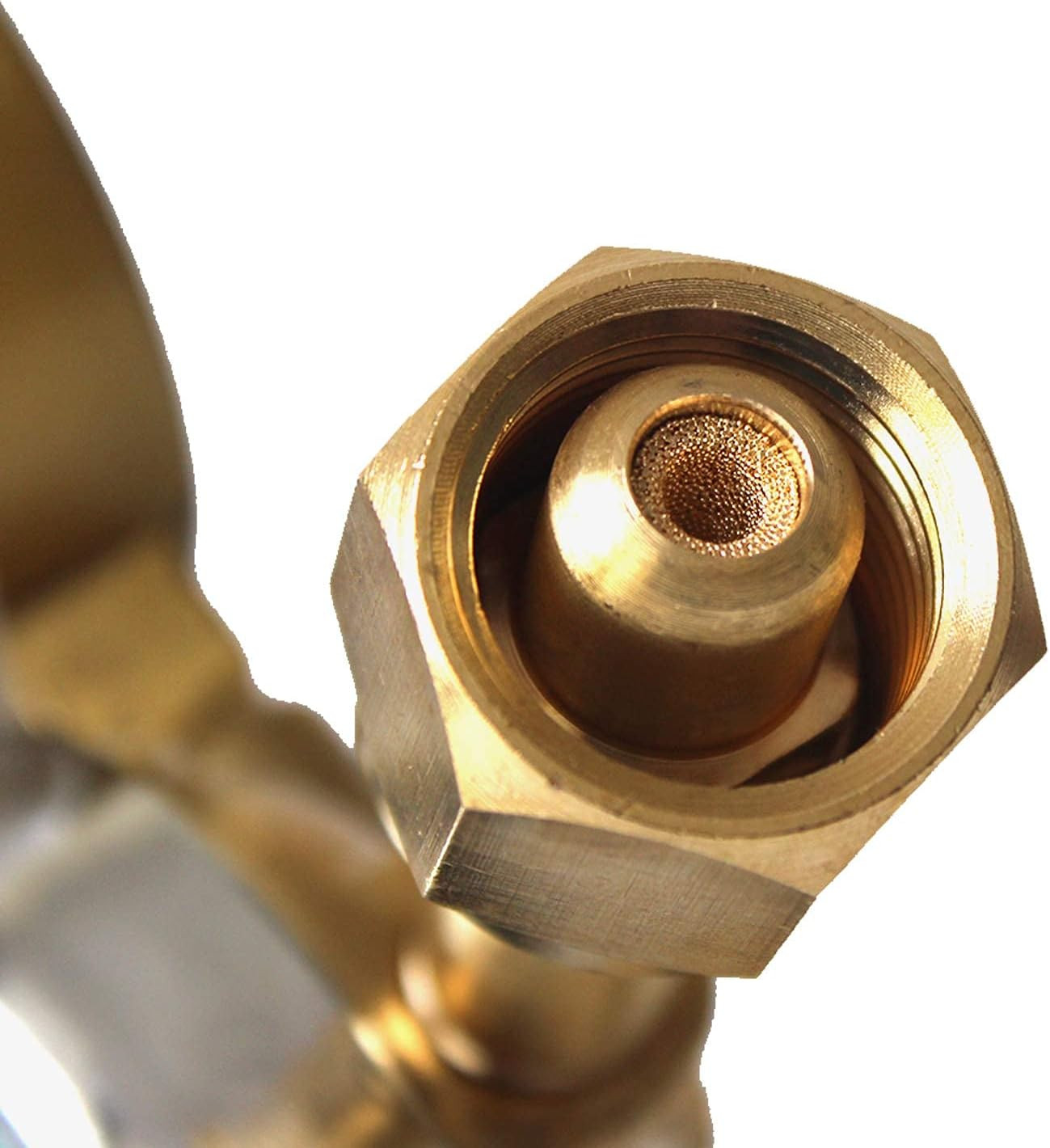 Heavy Duty Oxygen Regulator Full Brass Torch Kit Oxygen Tank Regulator Large Tan