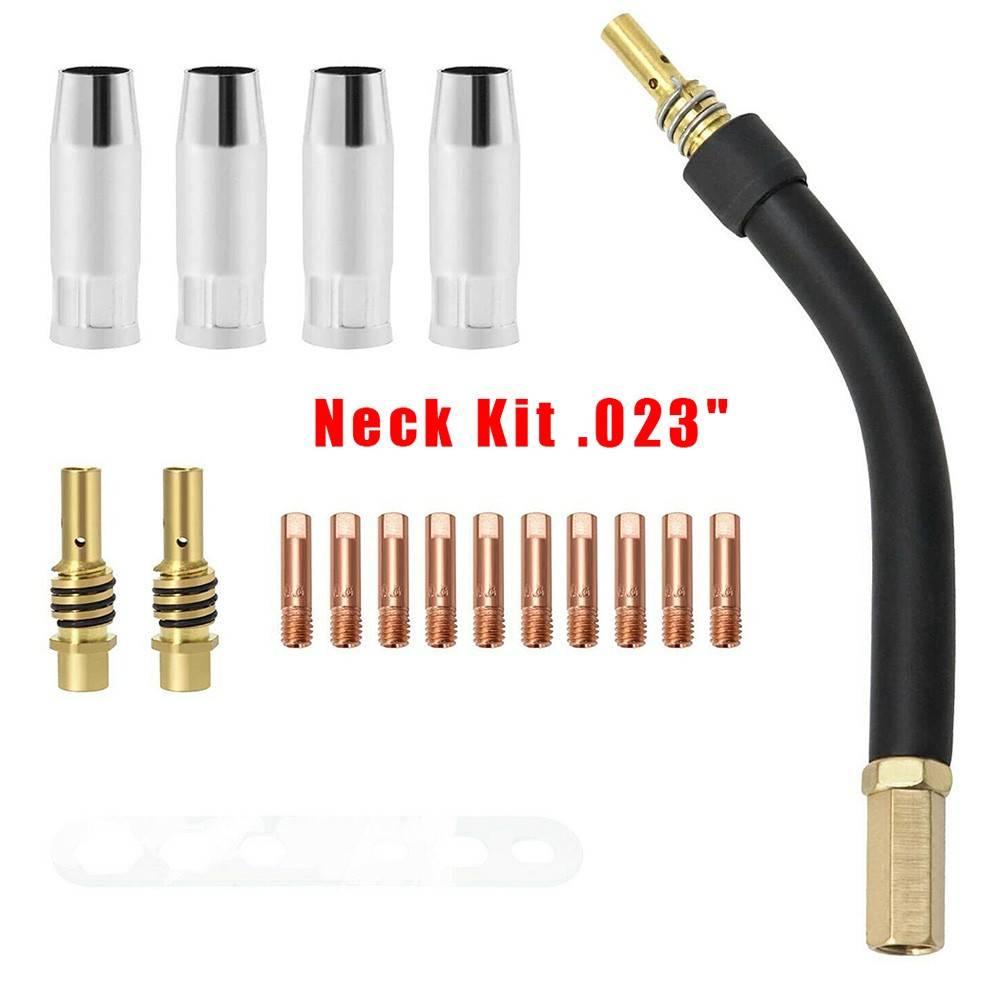 MIG Welding Toolkit including Quality Neck Tips and Diffuser Components 17pcs