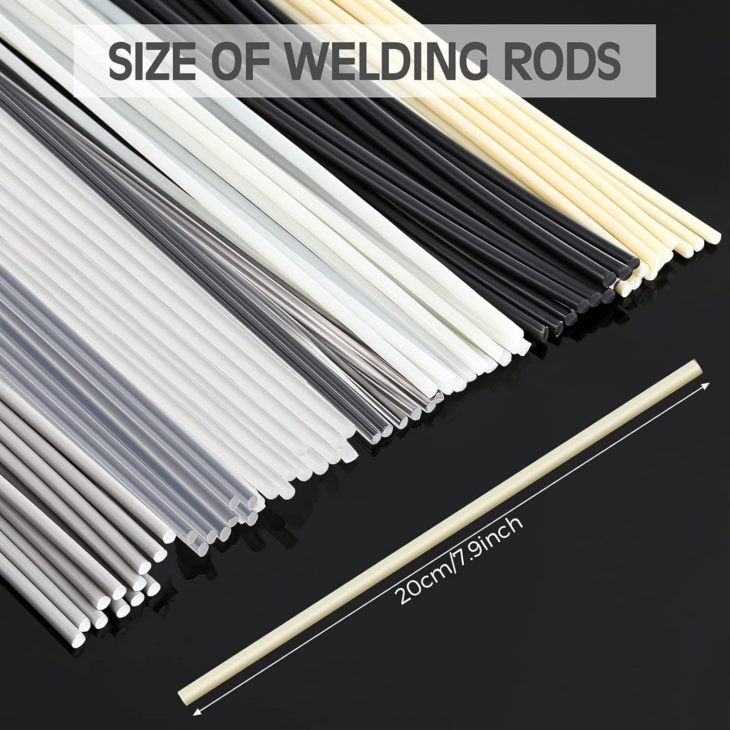 78 Pieces Plastic Welding Rods, 1/8 Inch Diameter (3Mm) round Sticks, PU PP ABS