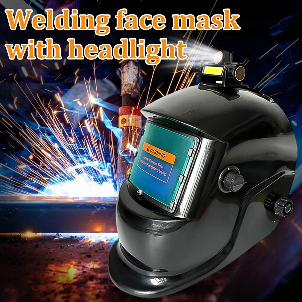 Solar-Powered True Color Auto Darkening Welding Helmet with Light for TIG MIG AR