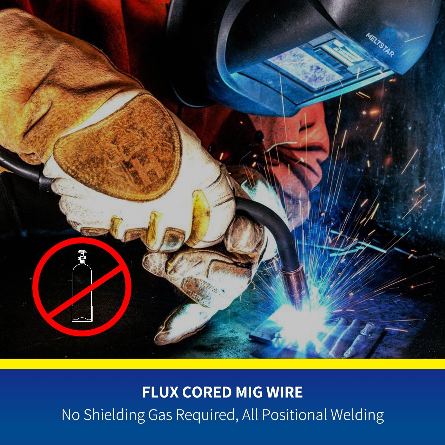 Meltstar Flux Core Welding Wire, E71T-GS .030 2-Pound Spool Gasless Mild Carb…