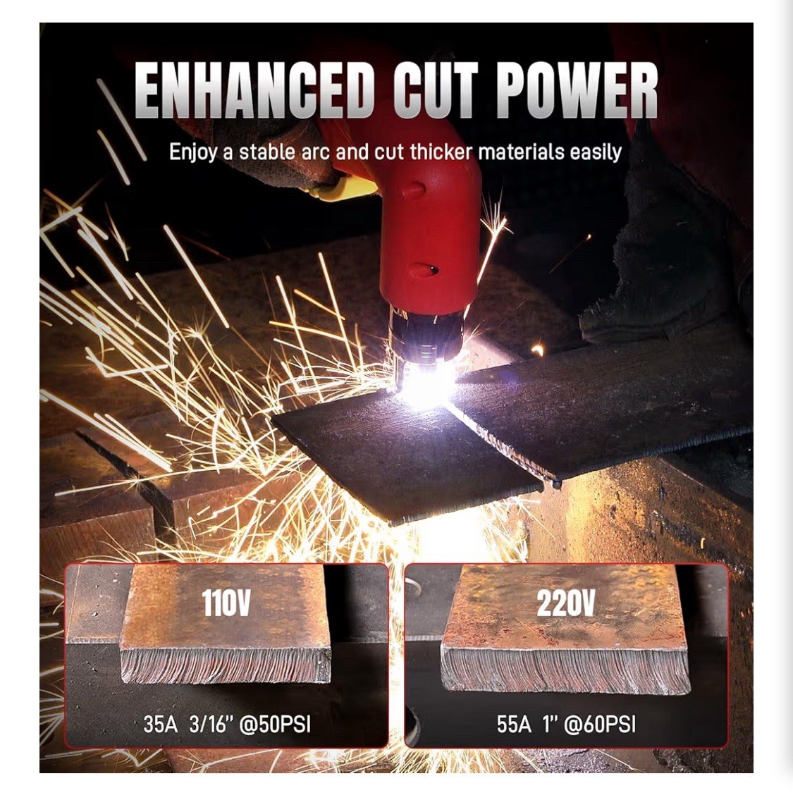 ANDELI CUT-50DS Inverter Plasma Cutter 55A w/ Torch, Clamp, Gas Hose, Box