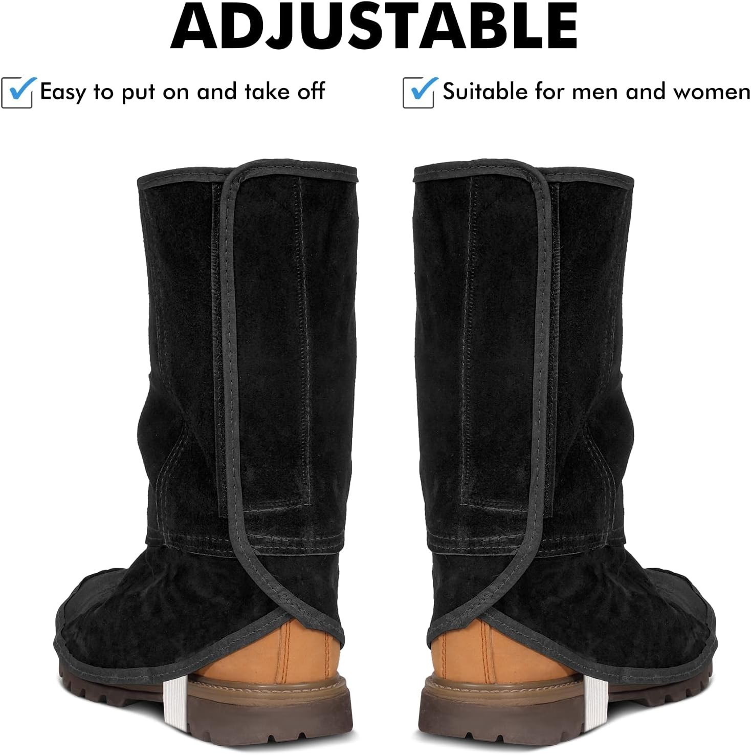 Leather Welding Spats – Flame and Abrasion Resistant Welding Boot Covers – Fu…